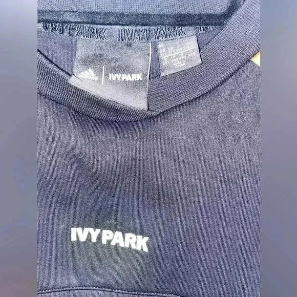 Adidas x Ivy Park casual crew nck black trendy oversized long sleeve sweater 2XS - Picture 4 of 4